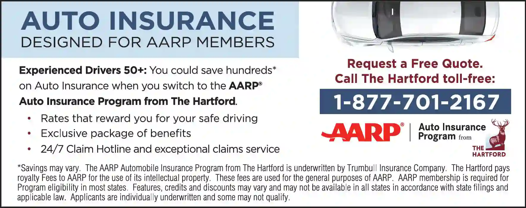 Insurance print ad for AARP Auto Insurance From The Hartford