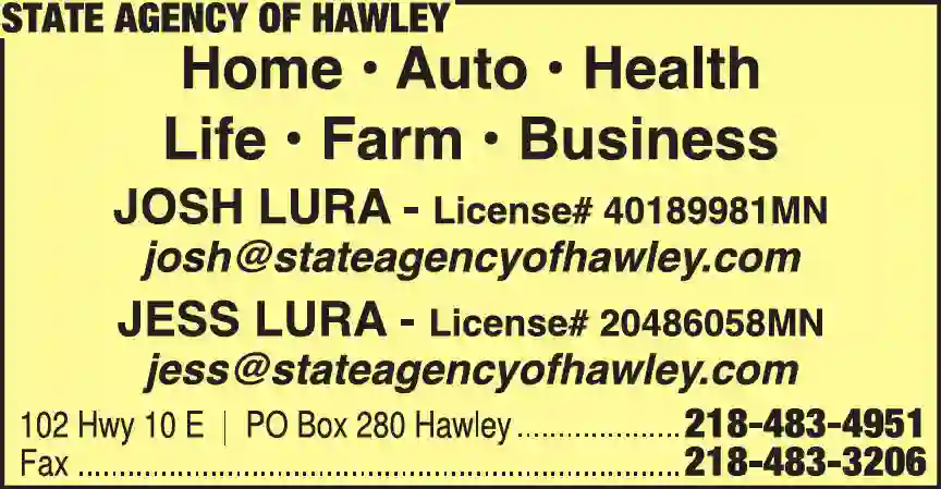 Insurance print ad for State Agency Of Hawley