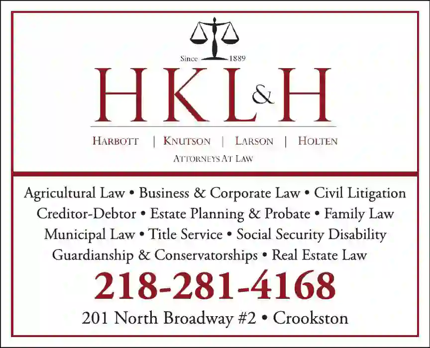 Attorneys print ad for Harbott Knutson Larson & Holten PLLP