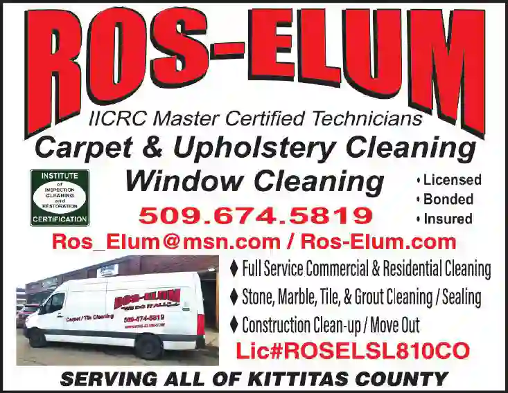 Carpet Rug & Upholstery Cleaners print ad for Ros-Elum Services LLC