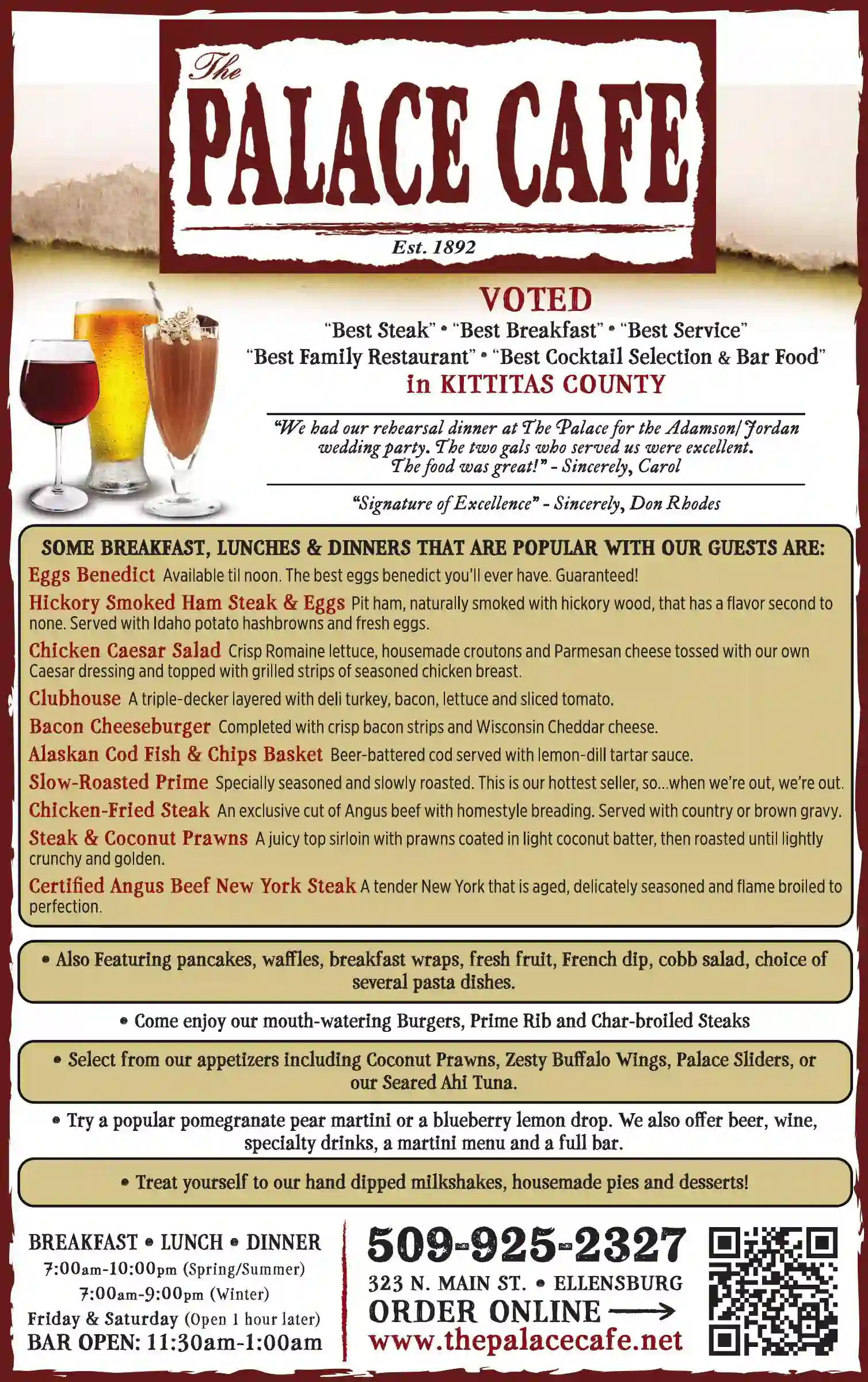 Restaurants print ad for The Palace Cafe
