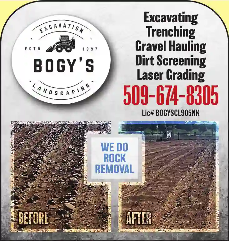 Excavating Contractors print ad for Bogy's Construction & Landscaping