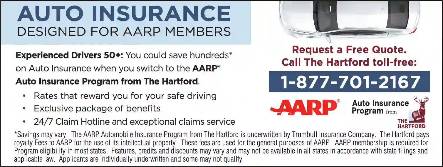 Insurance - Auto & Vehicle print ad for AARP Auto Insurance From The Hartford