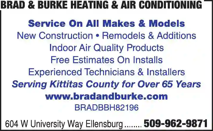 Heating Contractors print ad for Brad & Burke Heating & Air Conditioning