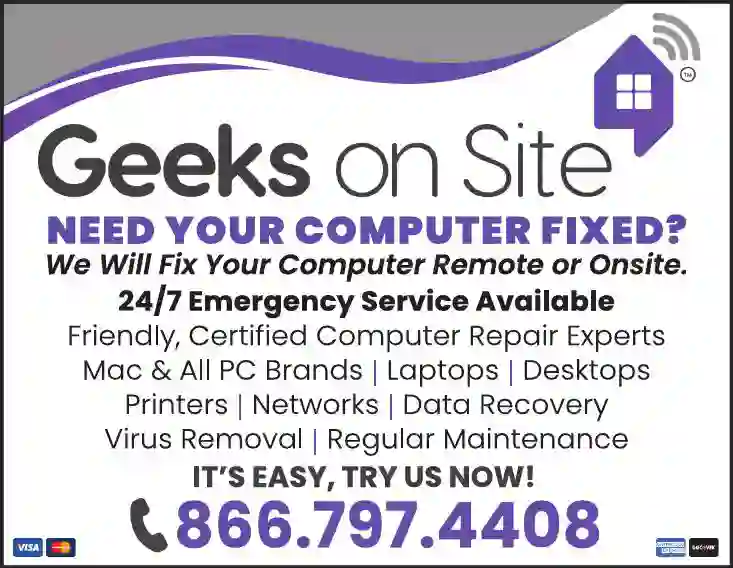 Computers - Service & Repair print ad for Geeks On Site