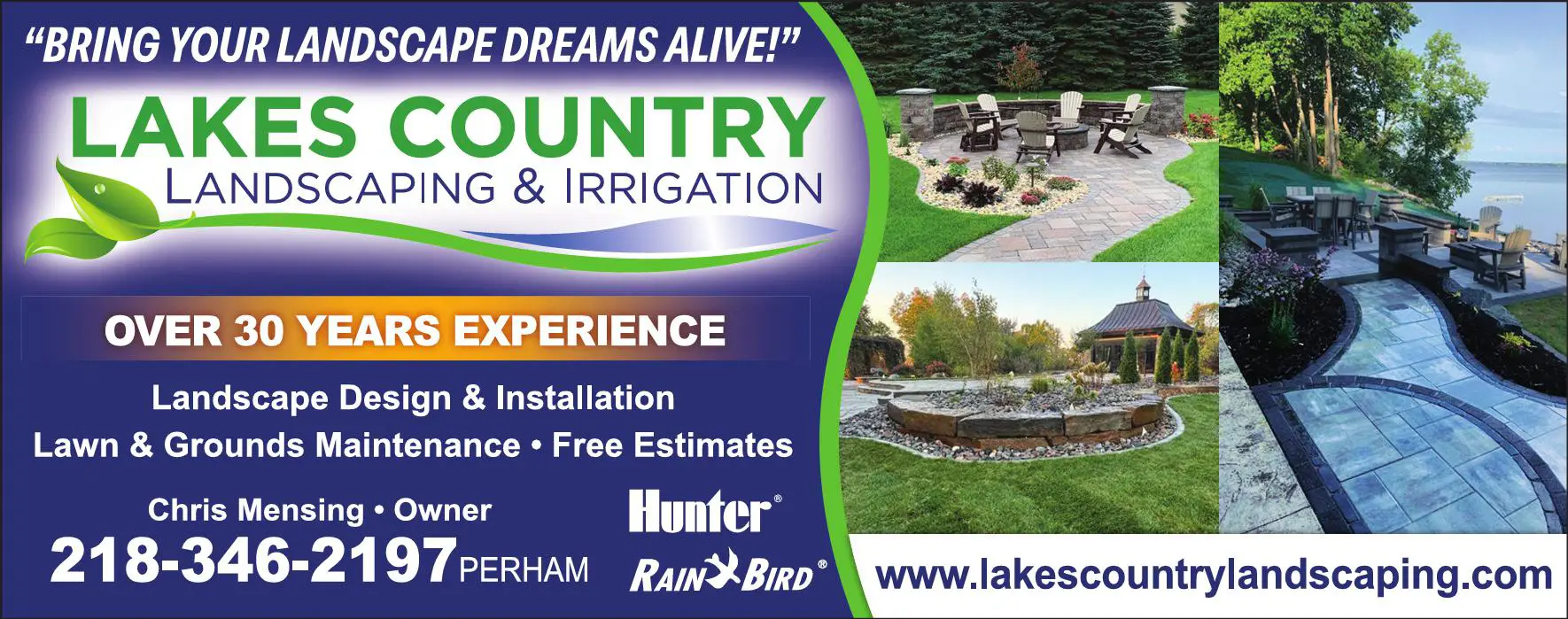 Landscape Contractors print ad for Lakes Country Landscaping & Irrigation