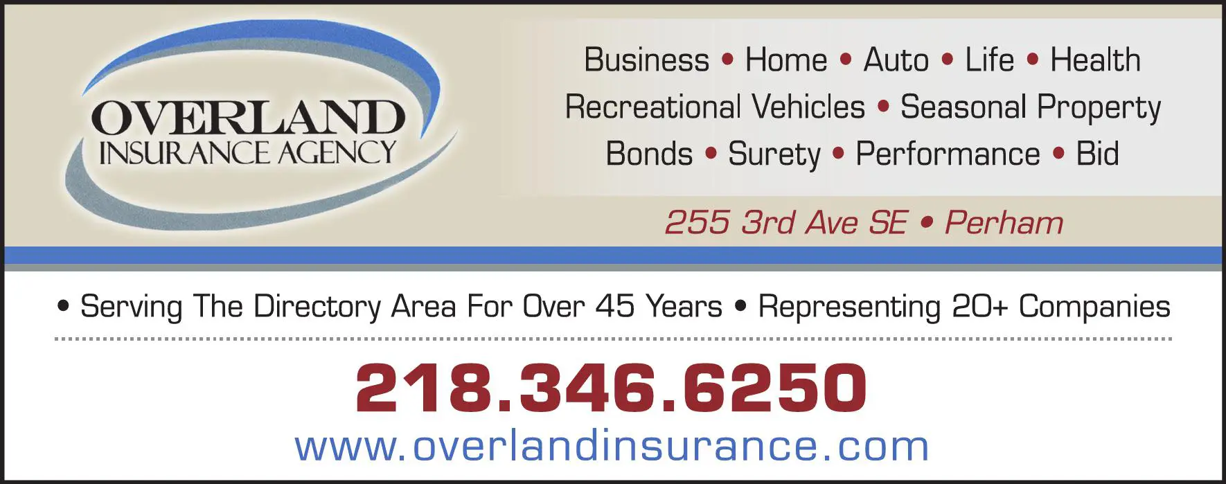 Insurance print ad for Overland Insurance Agency