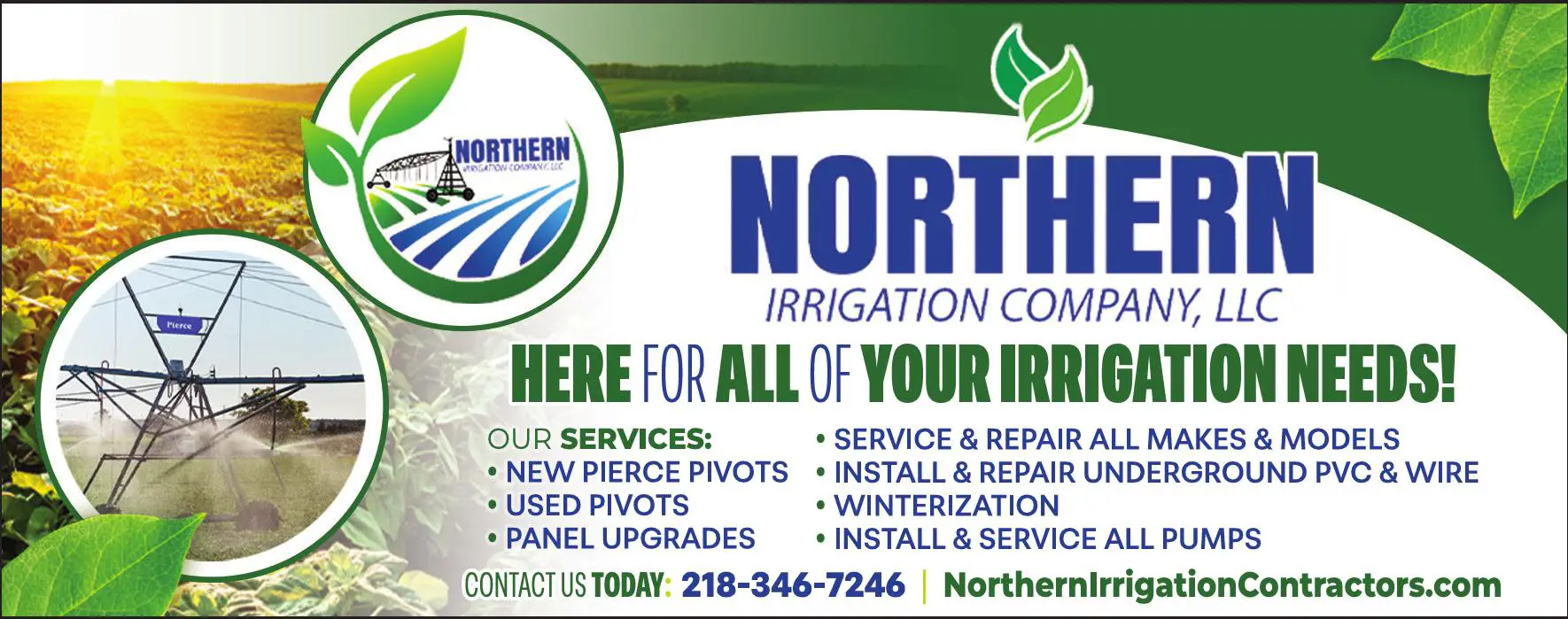 Irrigation Systems & Equipment print ad for Northern Irrigation Contractors Inc