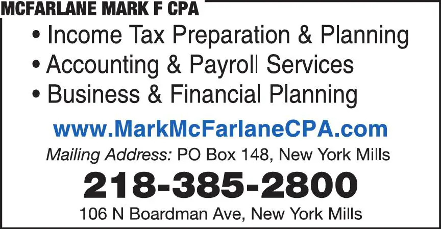 Accountants/Certified Public Accountants print ad for McFarlane Mark F CPA