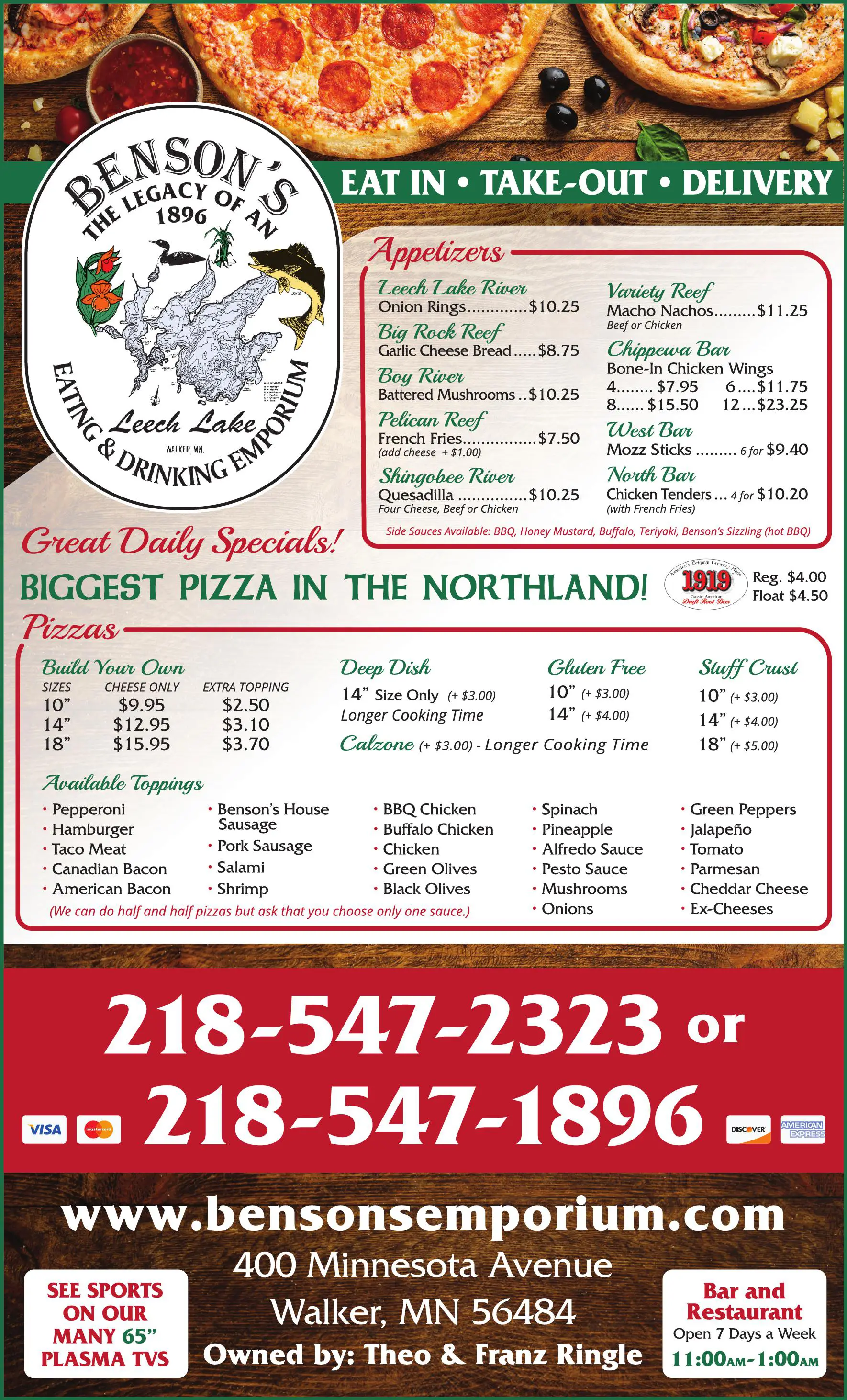 Restaurants print ad for Benson's Eating & Drinking Emporium