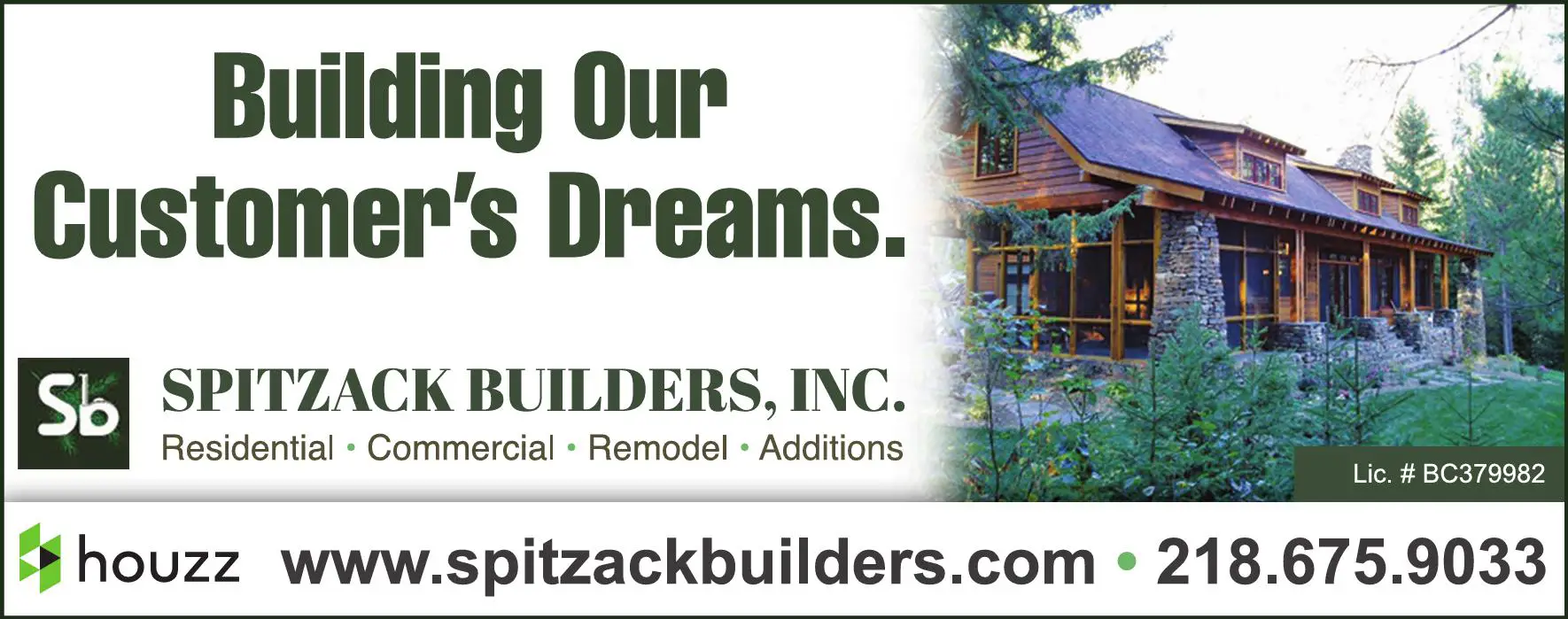 Contractors - General print ad for Spitzack Builders Inc