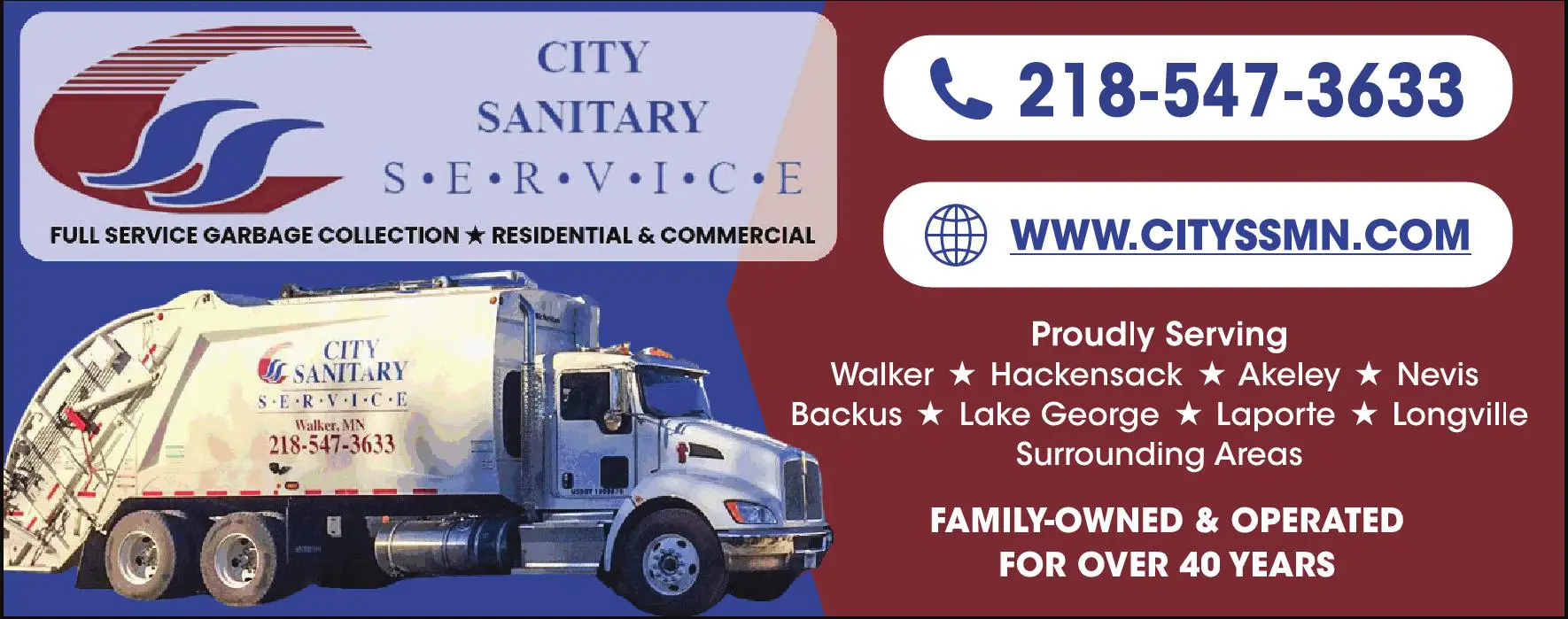 Garbage & Rubbish Collection print ad for City Sanitary Service