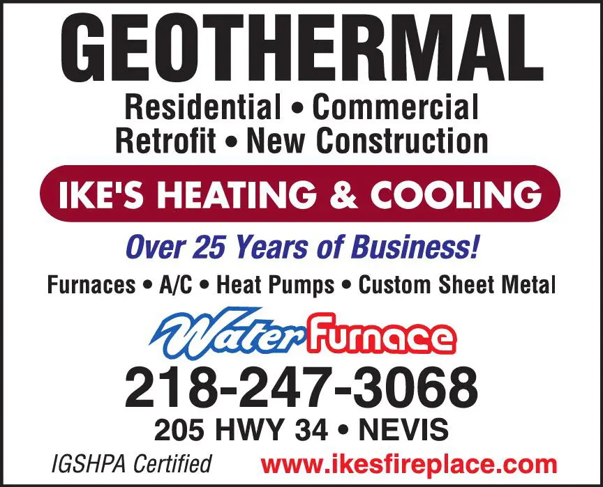 Geothermal Heating & Cooling Contractors print ad for Ike's Heating & Cooling
