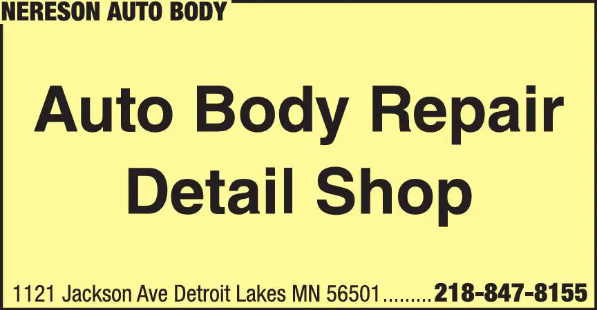 Auto Body Repair & Paint print ad for Nereson Auto Body