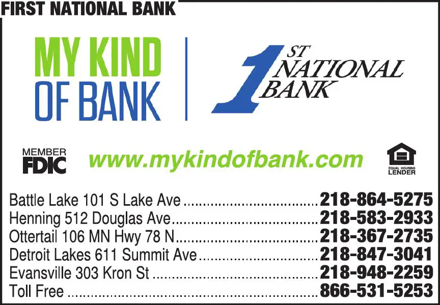 Banks print ad for First National Bank