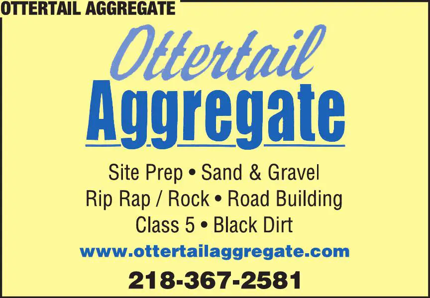 Excavating Contractors print ad for Ottertail Aggregate