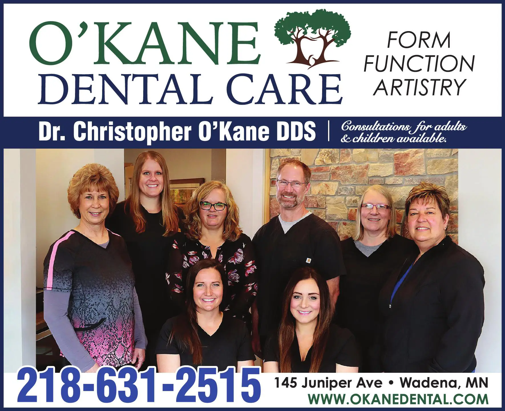 Dentists print ad for O'Kane Christopher R DDS