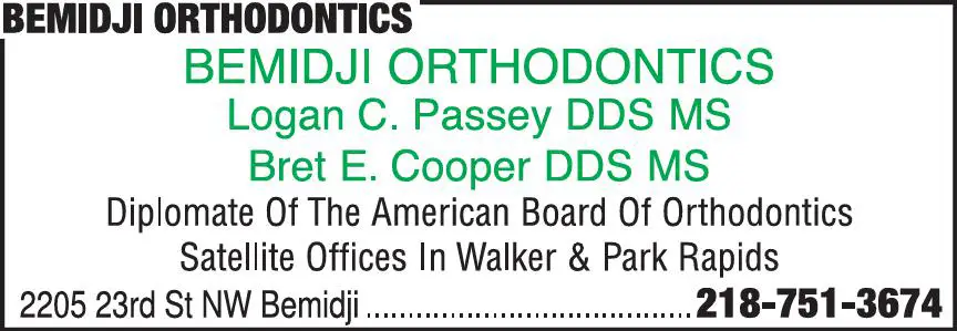 Dentists - Orthodontists (Straightening-Braces) print ad for Bemidji Orthodontics