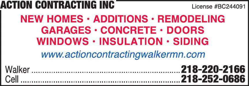 Contractors - General print ad for Action Contracting Inc