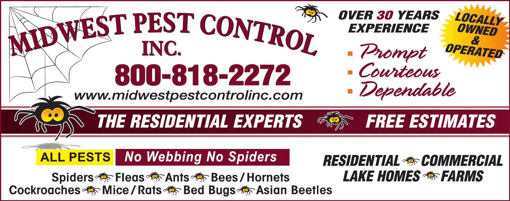 Pest Control Services print ad for Midwest Pest Control Inc