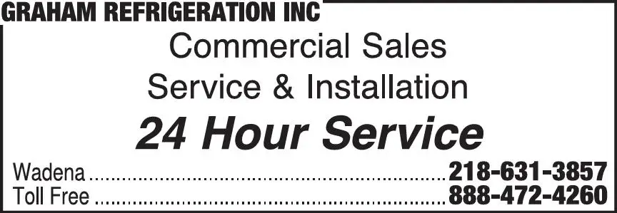 Air Conditioning - Contractors print ad for Graham Refrigeration Inc