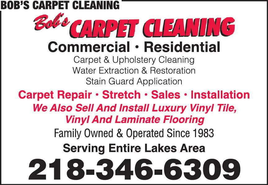Carpet Rug & Upholstery Cleaners print ad for Bob's Carpet Cleaning