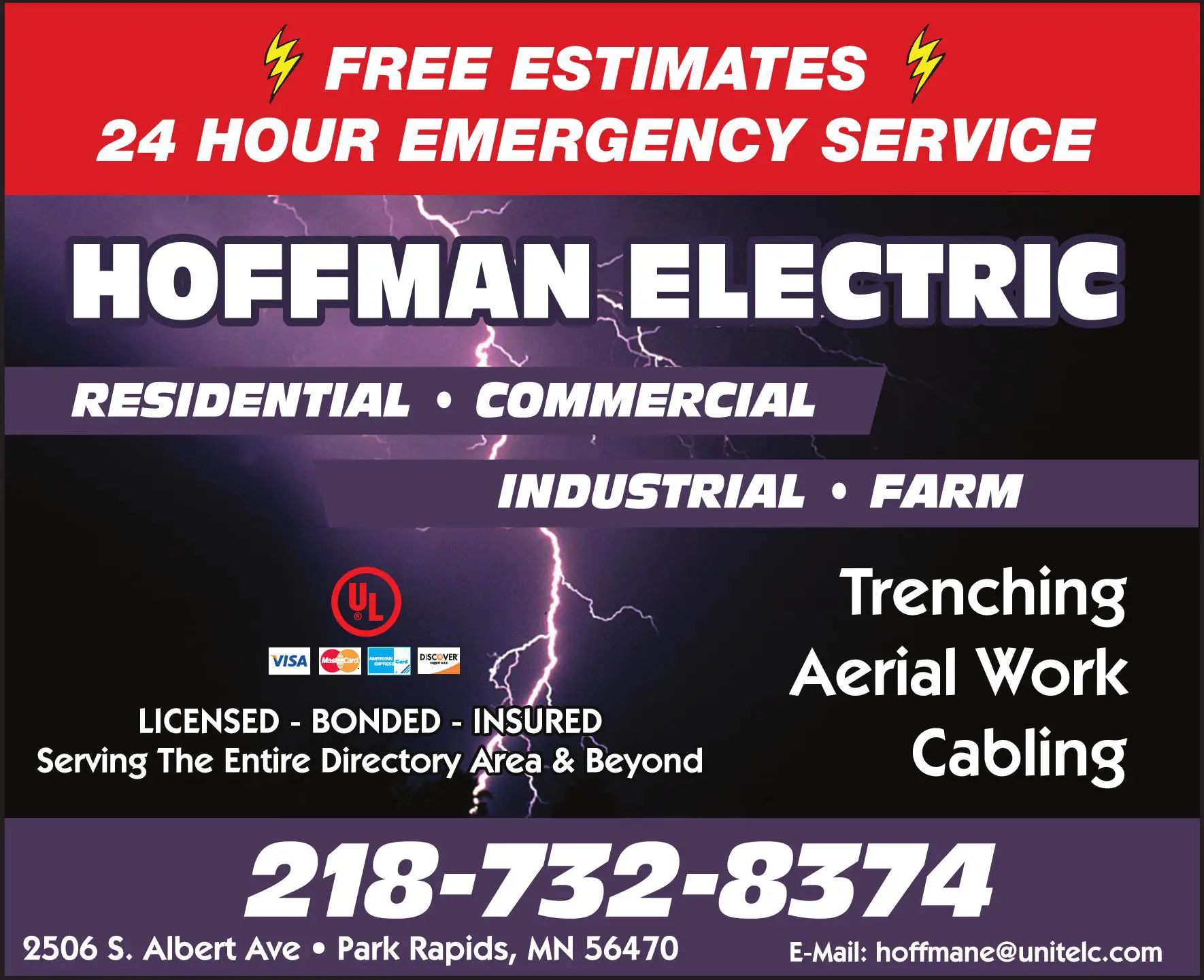 Electric Contractors print ad for Hoffman Electric