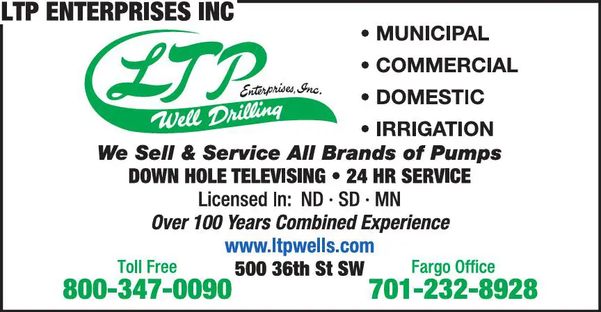 Well Drilling & Service print ad for LTP Enterprises Inc