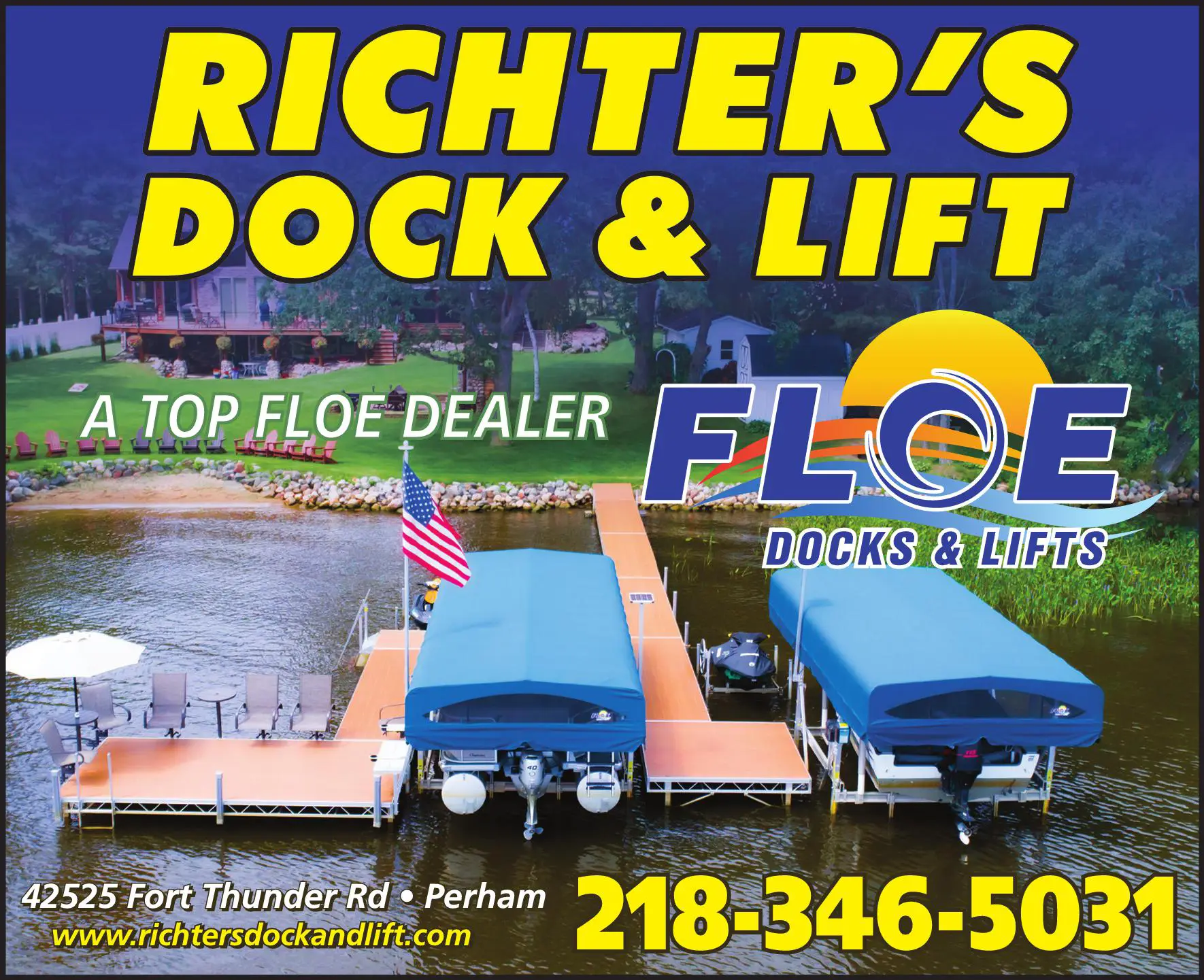 Boat Lifts print ad for Richter's Dock & Lift