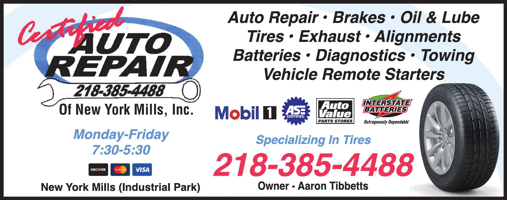 Auto Repair & Service print ad for Certified Auto Repair Of New York Mills Inc