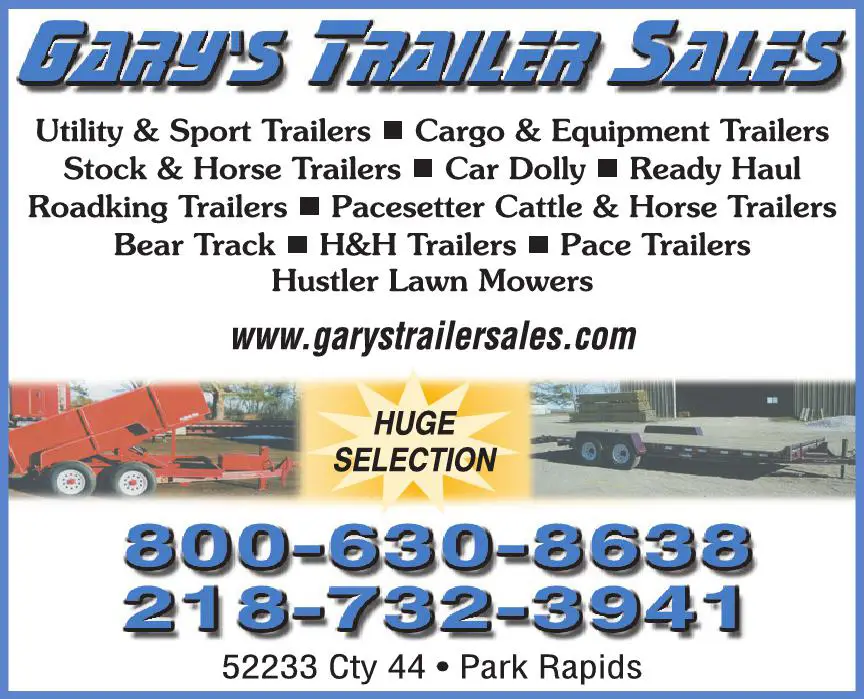 Trailers - Auto, Utility, Sports, Etc print ad for Gary's Trailer Sales