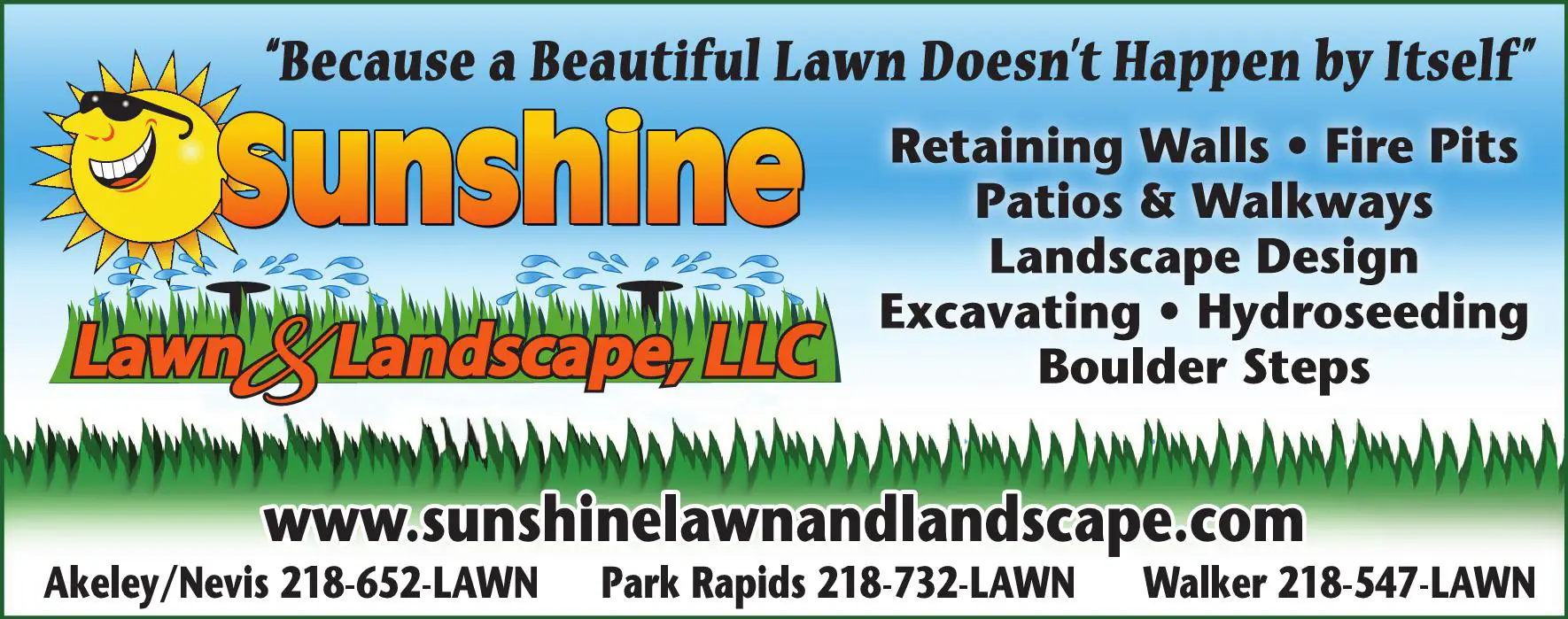 Landscape Contractors print ad for Sunshine Lawn & Landscape LLC