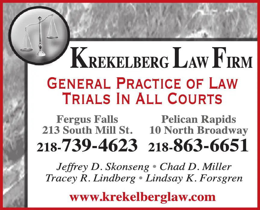 Attorneys print ad for Krekelberg Law Firm