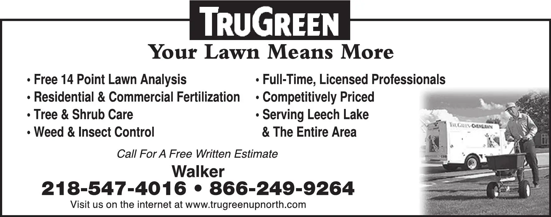 Lawn & Grounds Maintenance print ad for TruGreen
