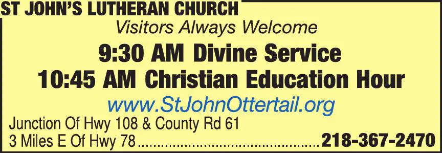 Churches - Lutheran Missouri Synod print ad for St John's Lutheran Church