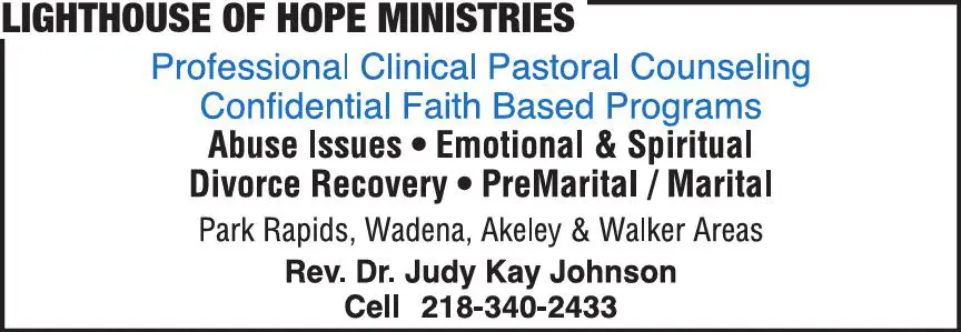 Counselors - Marriage, Family, Child & Individual print ad for Lighthouse Of Hope Ministries