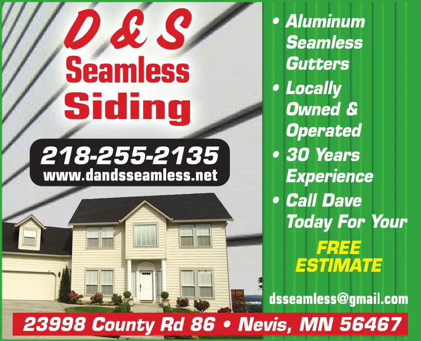 Siding Contractors print ad for D & S Seamless Siding