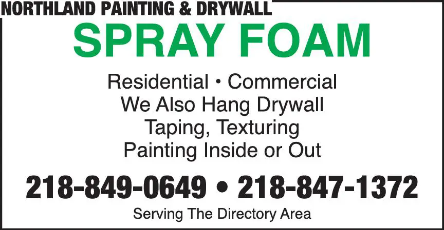 Insulation Contractors print ad for Northland Painting & Drywall