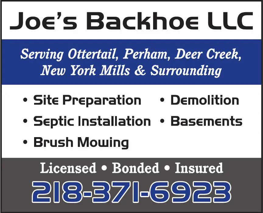 Excavating Contractors print ad for Joe's Backhoe LLC