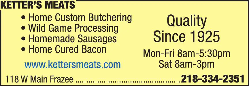 Meat Processors print ad for Ketter's Meats