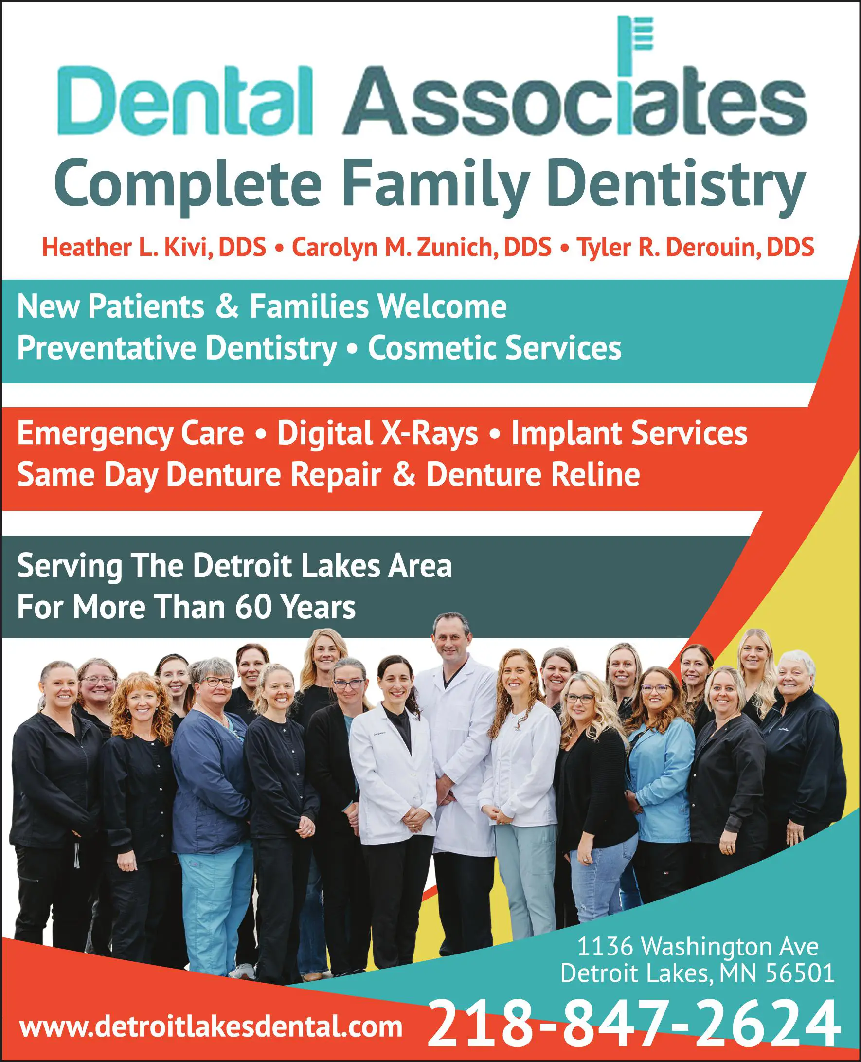 Dentists print ad for Dental Associates