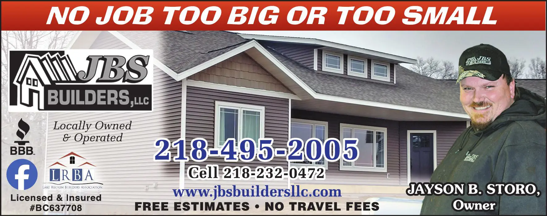 Contractors - General print ad for JBS Builders LLC