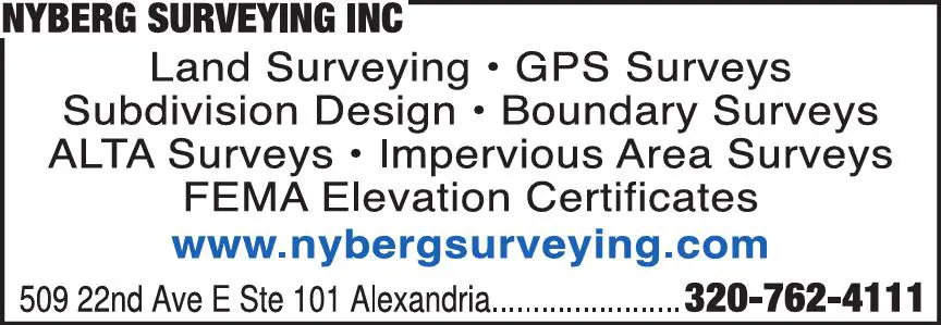 Surveyors - Land print ad for Nyberg Surveying Inc