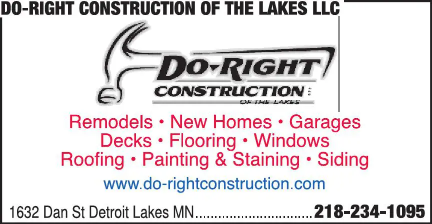 Contractors - General print ad for Do - Right Construction Of The Lakes LLC