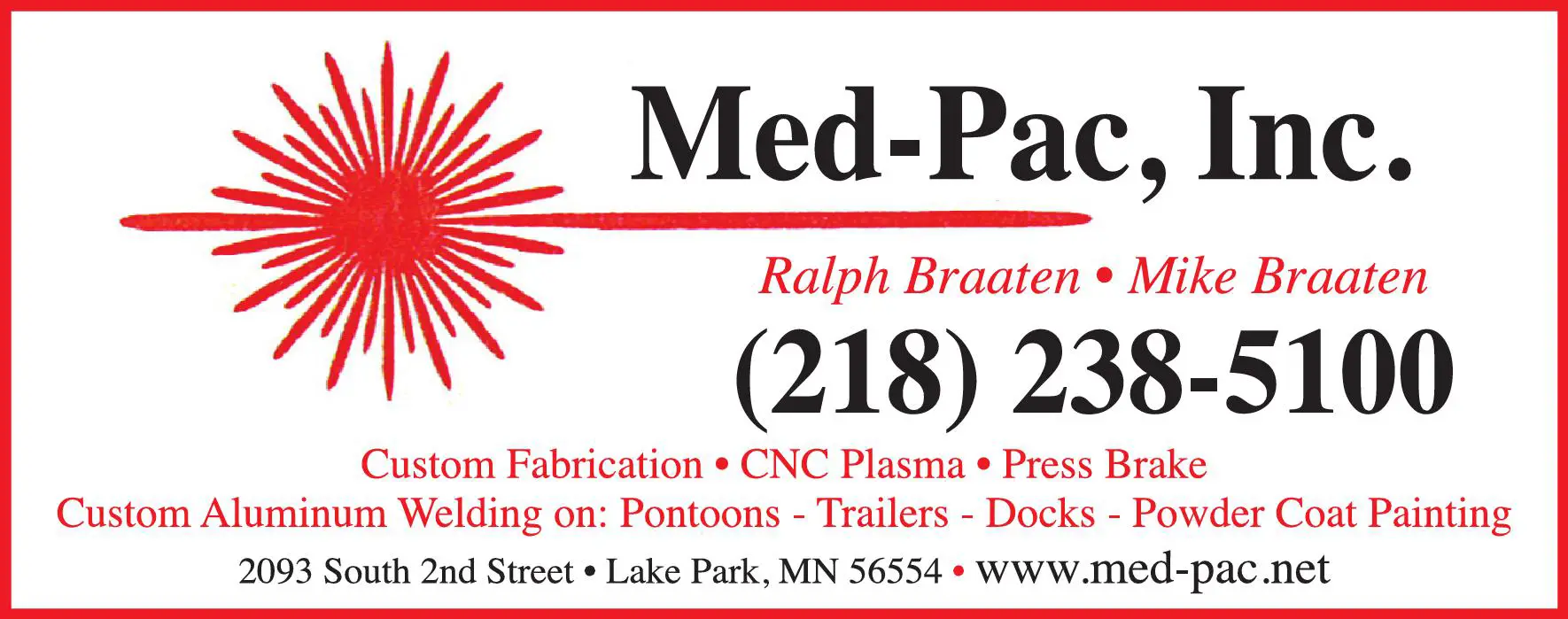 Welding print ad for Med-Pac Inc