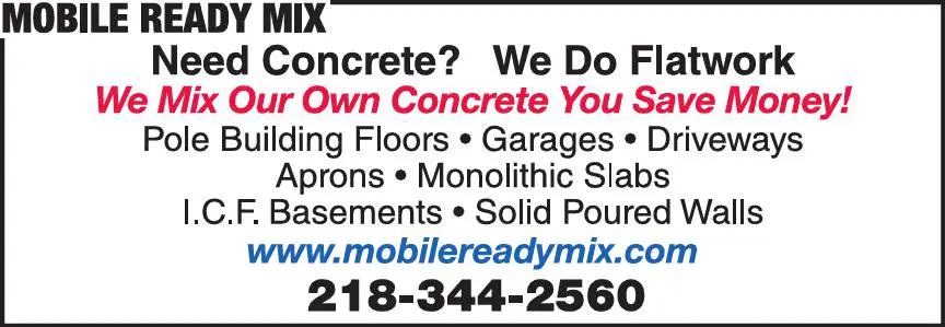 Concrete Contractors print ad for Mobile Ready Mix