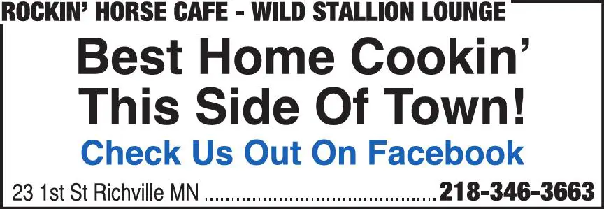 Restaurants print ad for Rockin' Horse Cafe ^ Wild Stallion Lounge