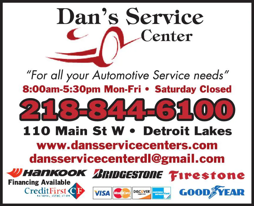 Tire Dealers print ad for Dan's Service Center