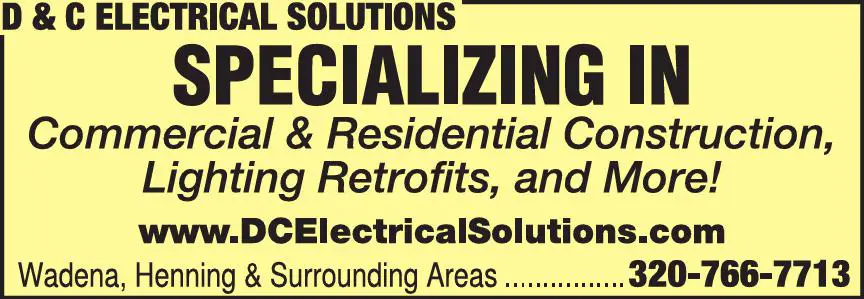 Electric Contractors print ad for D & C Electrical Solutions