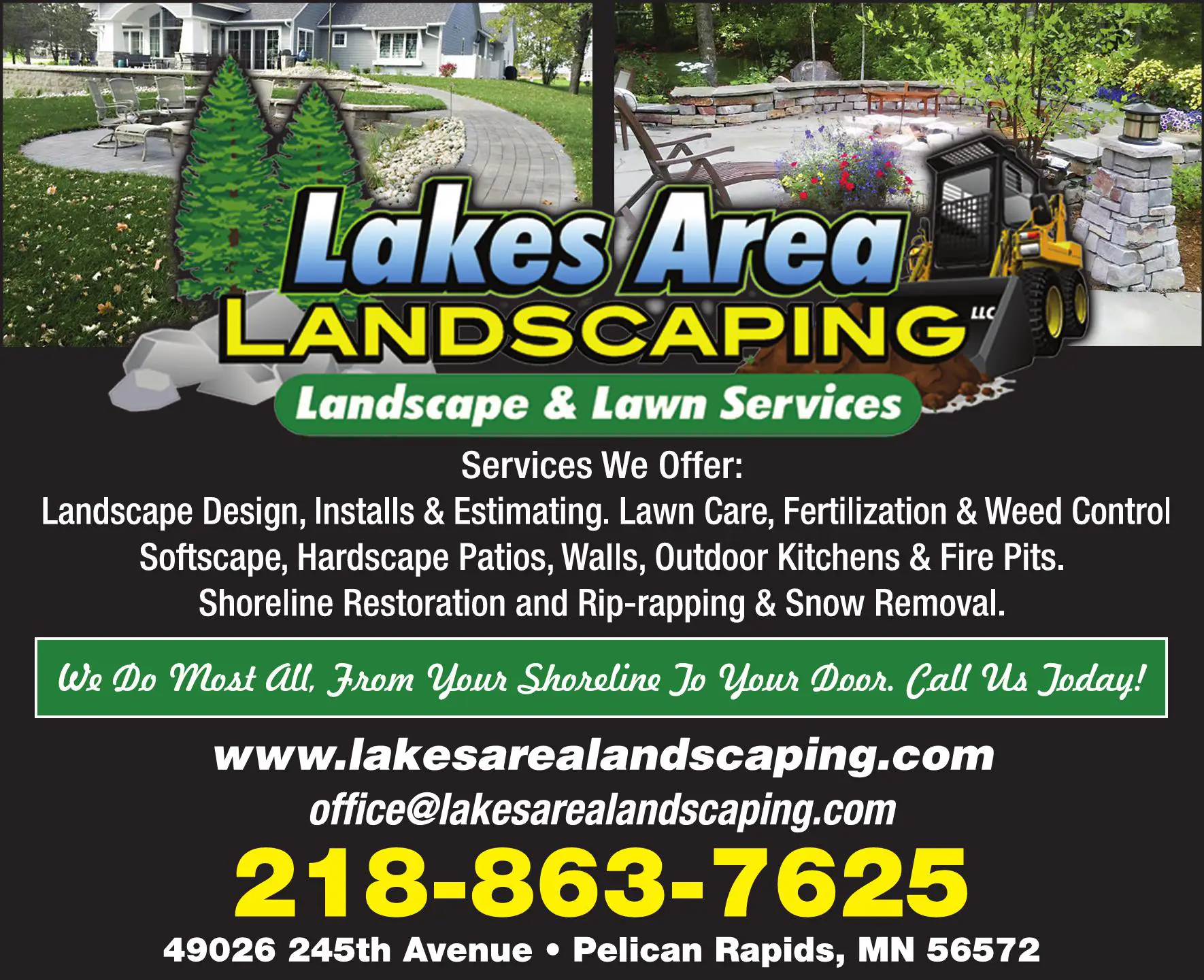 Landscape Contractors print ad for Lakes Area Landscaping